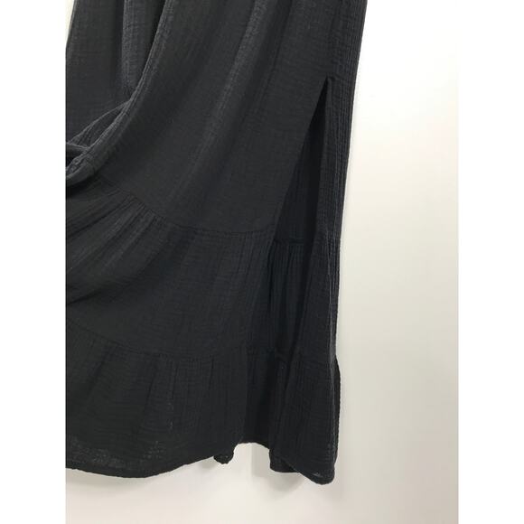 Sundays Gauze Ruffle Maxi Sundress Black Dress Women's S Cute Airy 100% Cotton - Picture 6 of 12